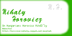 mihaly horovicz business card
